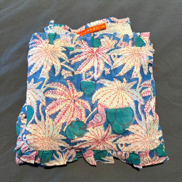 NWOT Oliphant Smocked Back Mini Dress in Cayman Blue 100% cotton size XS - Picture 10 of 10